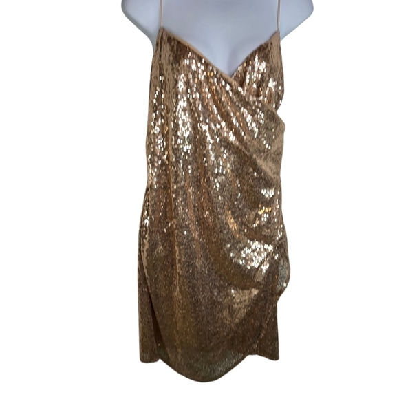 Showpo Rose Gold Sequin Cocktail Party Dress - Picture 1 of 7